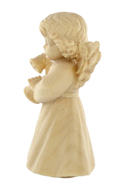 statuina dell'angioletto con campanelline, linea da 7 cm, in legno naturale, collezione angeli sissi - demetz deur