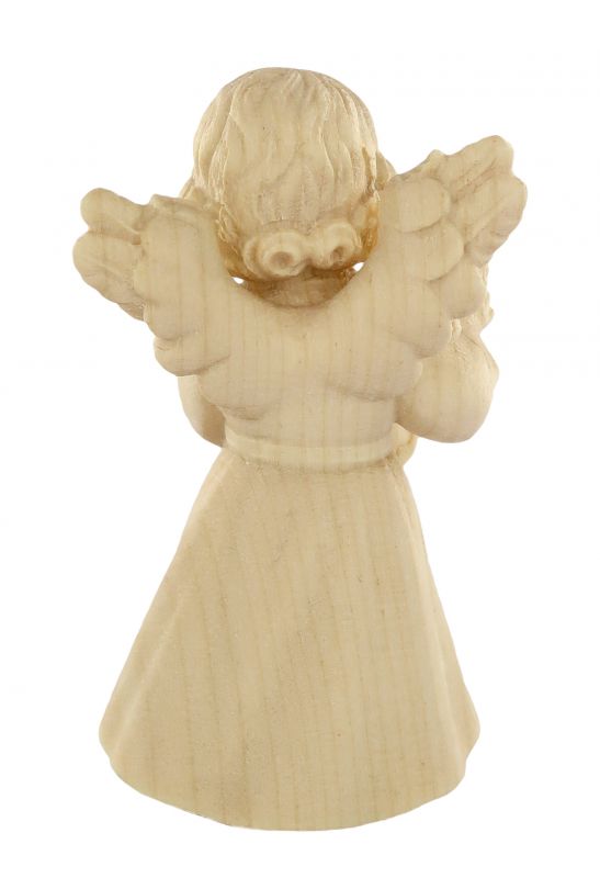 statuina dell'angioletto con campanelline, linea da 7 cm, in legno naturale, collezione angeli sissi - demetz deur