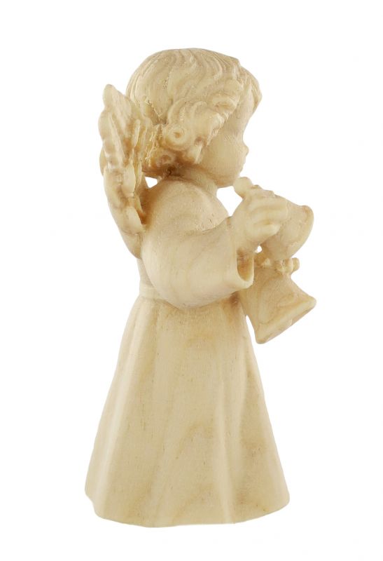 statuina dell'angioletto con campanelline, linea da 7 cm, in legno naturale, collezione angeli sissi - demetz deur