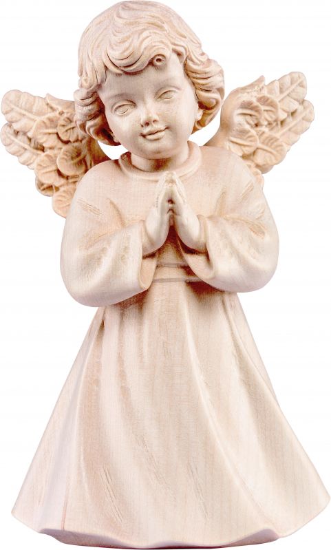 statuina dell'angioletto che prega, linea da 14 cm, in legno naturale, collezione angeli sissi - demetz deur