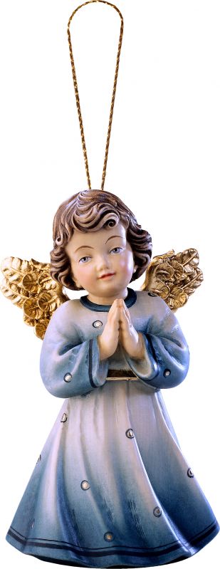 angelo sissi in preghiera da appendere - demetz - deur - statua in legno dipinta a mano. altezza pari a 5 cm.