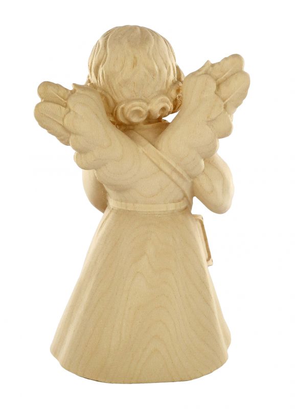 statuina dell'angioletto con tamburo, linea da 14 cm, in legno naturale, collezione angeli sissi - demetz deur