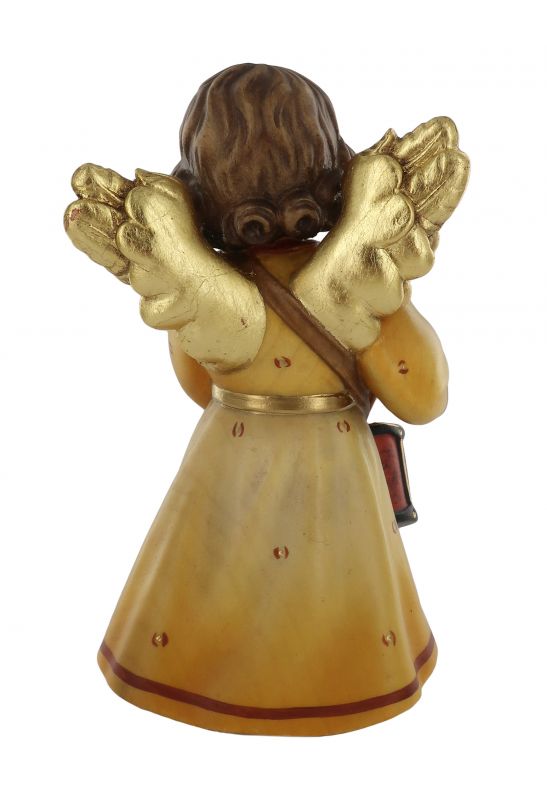 statuina dell'angioletto con tamburo, linea da 14 cm, in legno dipinto a mano, collezione angeli sissi - demetz deur