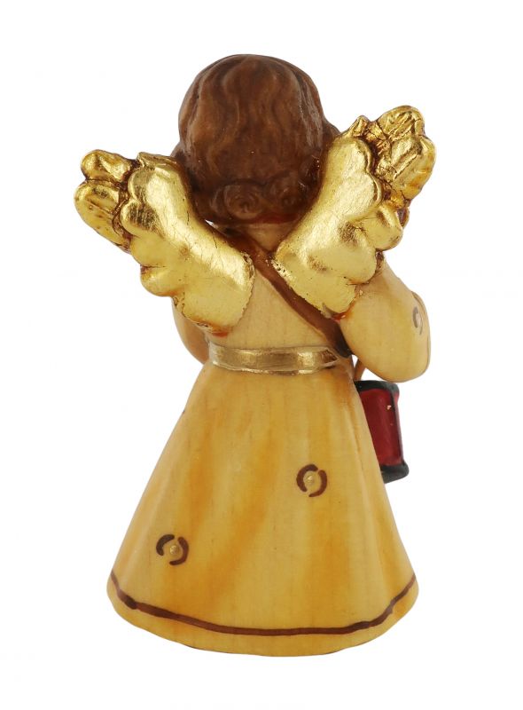 statuina dell'angioletto con tamburo, linea da 7 cm, in legno dipinto a mano, collezione angeli sissi - demetz deur