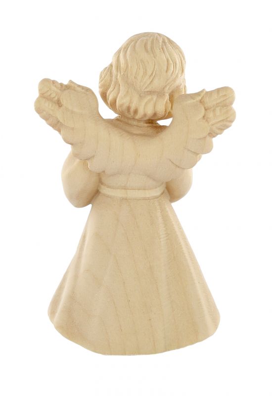 statuina dell'angioletto con candela, linea da 7 cm, in legno naturale, collezione angeli sissi - demetz deur