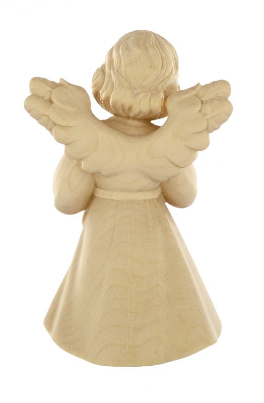 statuina dell'angioletto che canta, linea da 10 cm, in legno naturale, collezione angeli sissi - demetz deur