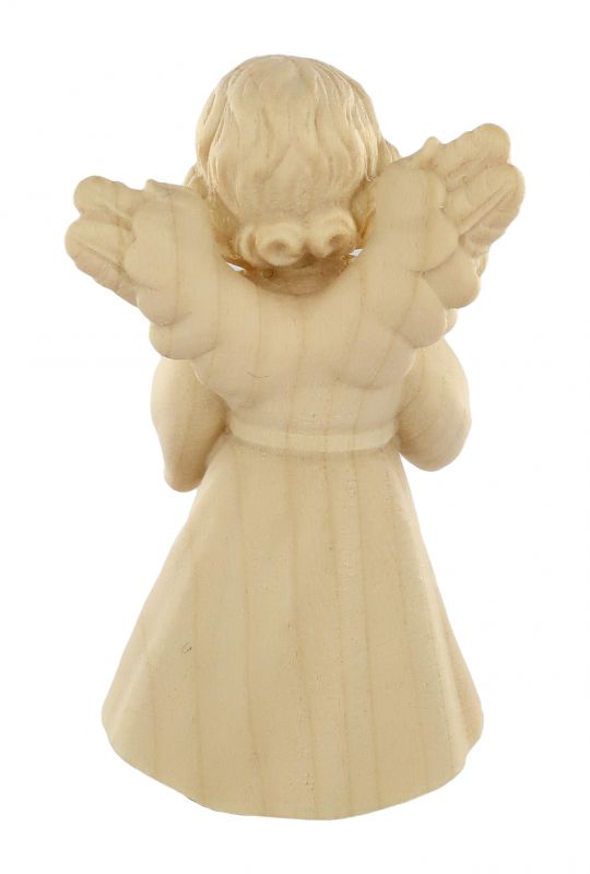 statuina dell'angioletto con fiori, linea da 7 cm, in legno naturale, collezione angeli sissi - demetz deur
