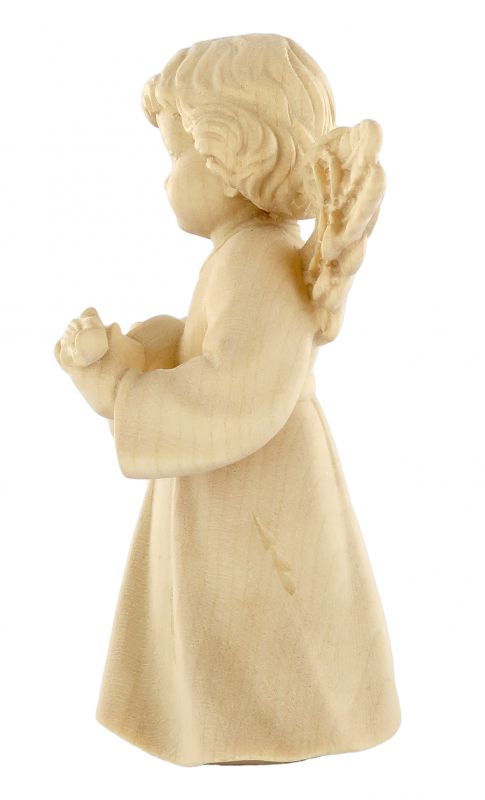 statuina dell'angioletto con mandolino, linea da 10 cm, in legno naturale, collezione angeli sissi - demetz deur