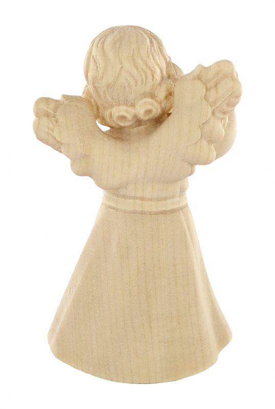 statuina dell'angioletto con flauto traverso, linea da 7 cm, in legno naturale, collezione angeli sissi - demetz deur