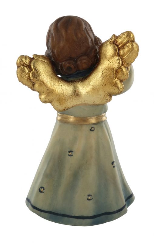 statuina dell'angioletto con flauto traverso, linea da 10 cm, in legno dipinto a mano, collezione angeli sissi - demetz deur