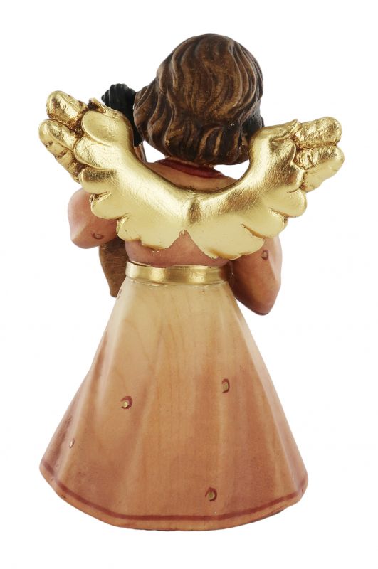 statuina dell'angioletto con violoncello, linea da 14 cm, in legno dipinto a mano, collezione angeli sissi - demetz deur