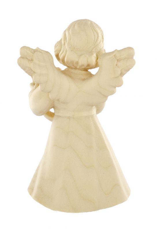 statuina dell'angioletto con lira, linea da 10 cm, in legno naturale, collezione angeli sissi - demetz deur