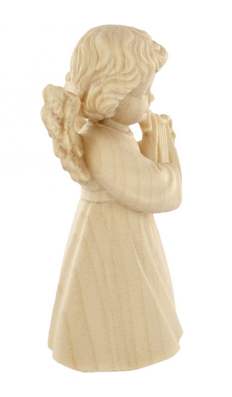 statuina dell'angioletto con lira, linea da 7 cm, in legno naturale, collezione angeli sissi - demetz deur