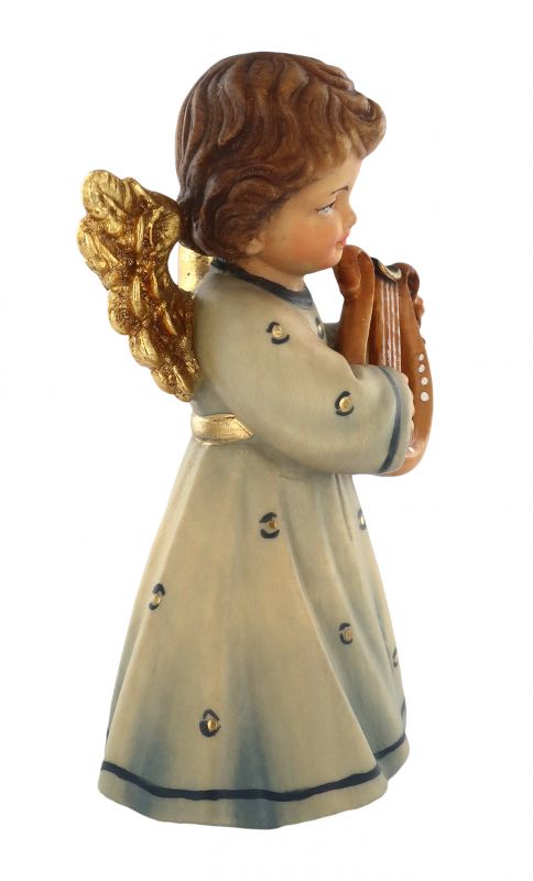 statuina dell'angioletto con lira, linea da 10 cm, in legno dipinto a mano, collezione angeli sissi - demetz deur