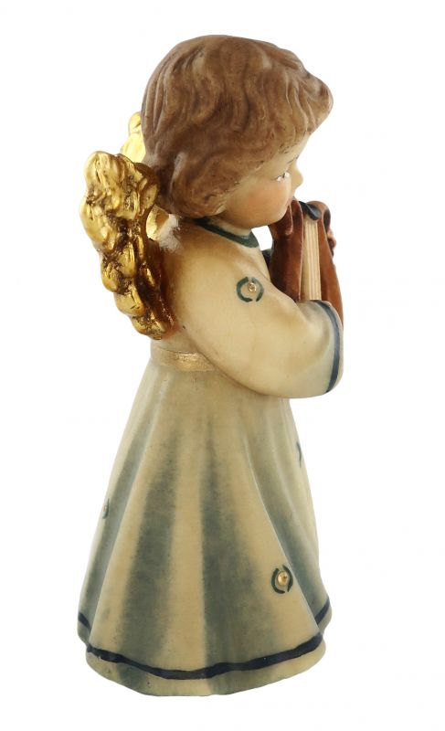statuina dell'angioletto con lira, linea da 7 cm, in legno dipinto a mano, collezione angeli sissi - demetz deur