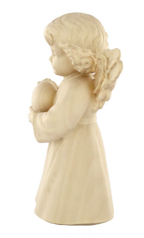 statuina dell'angioletto con cuore, linea da 10 cm, in legno naturale, collezione angeli sissi - demetz deur