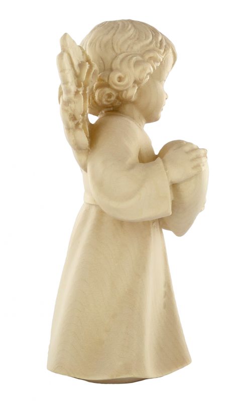statuina dell'angioletto con cuore, linea da 14 cm, in legno naturale, collezione angeli sissi - demetz deur