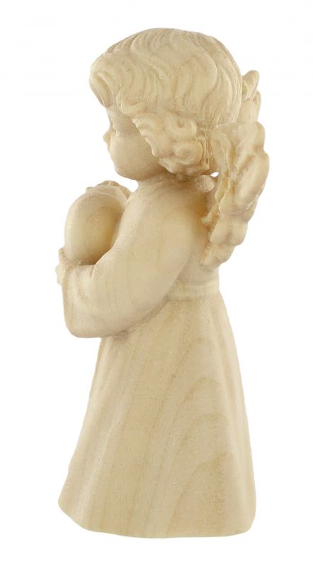 statuina dell'angioletto con cuore, linea da 7 cm, in legno naturale, collezione angeli sissi - demetz deur