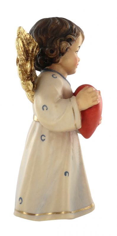 statuina dell'angioletto con cuore, linea da 14 cm, in legno dipinto a mano, collezione angeli sissi - demetz deur