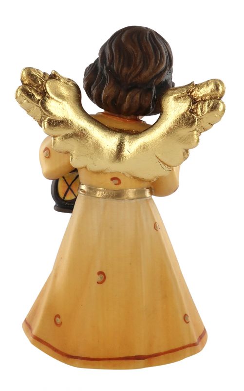 statuina dell'angioletto con lanterna, linea da 14 cm, in legno dipinto a mano, collezione angeli sissi - demetz deur