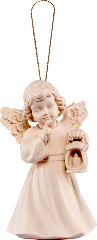 angelo sissi con lanterna da appendere - demetz - deur - statua in legno dipinta a mano. altezza pari a 5 cm.