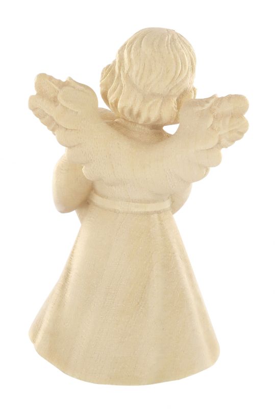 statuina dell'angioletto con orsacchiotto, linea da 7 cm, in legno naturale, collezione angeli sissi - demetz deur