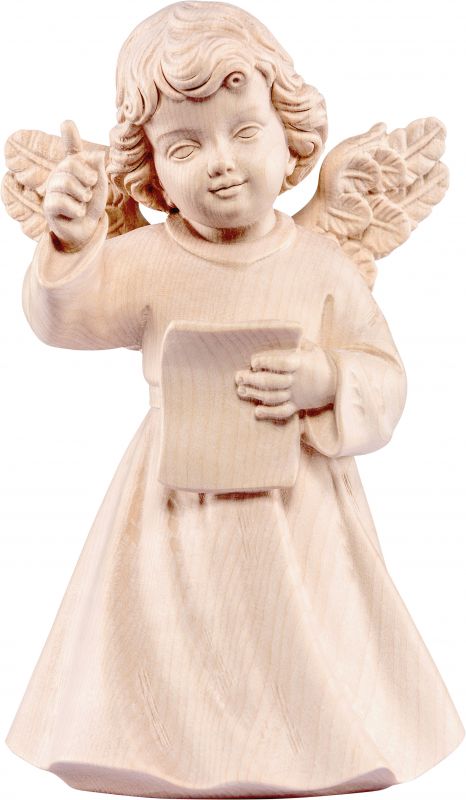 statuina dell'angioletto direttore d'orchestra, linea da 14 cm, in legno naturale, collezione angeli sissi - demetz deur