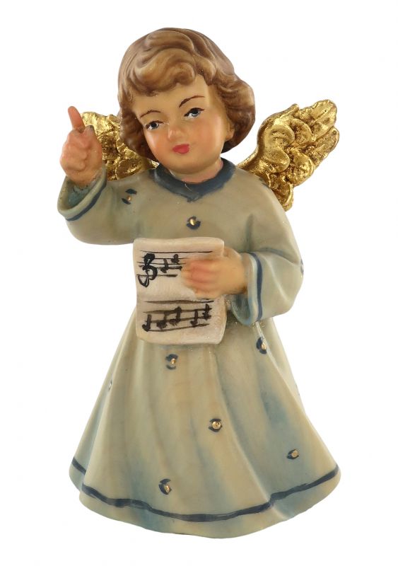 statuina dell'angioletto direttore d'orchestra, linea da 10 cm, in legno dipinto a mano, collezione angeli sissi - demetz deur