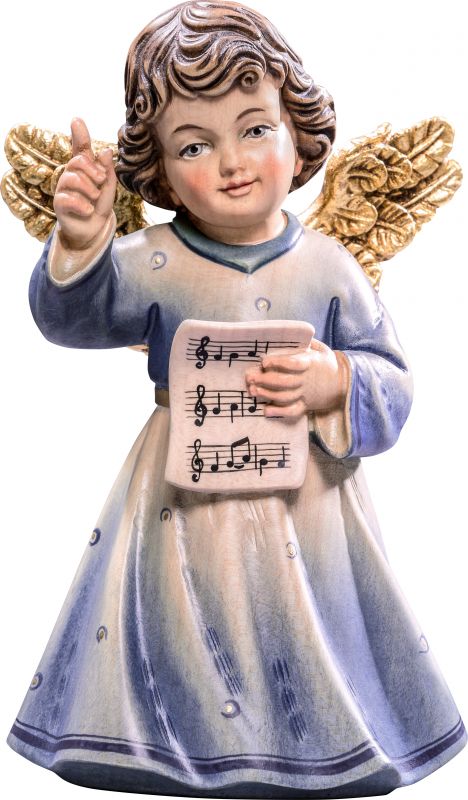 statuina dell'angioletto direttore d'orchestra, linea da 20 cm, in legno dipinto a mano, collezione angeli sissi - demetz deur