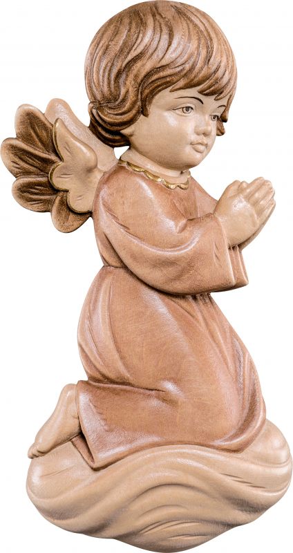 angelo pitti in preghiera - demetz - deur - statua in legno dipinta a mano. altezza pari a 12 cm.