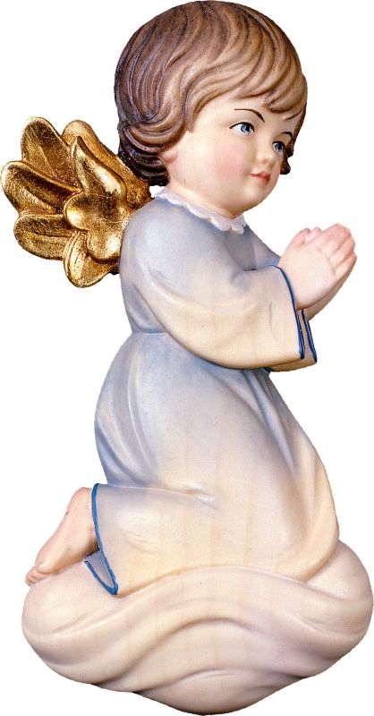 angelo pitti in preghiera - demetz - deur - statua in legno dipinta a mano. altezza pari a 20 cm.