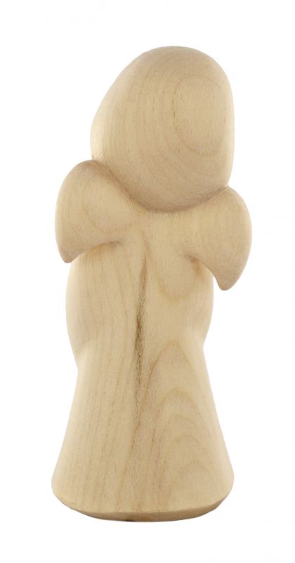 statuina dell'angioletto con rosa, linea da 8 cm, in legno naturale, collezione angeli sognatori - demetz deur