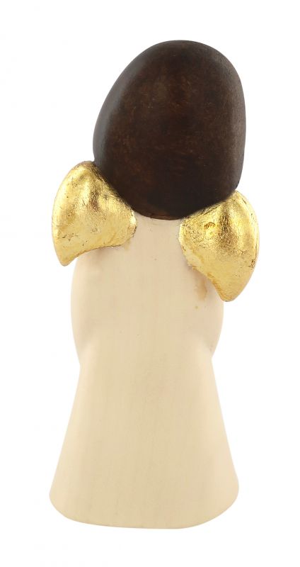 statuina dell'angioletto con rosa, linea da 11 cm, in legno dipinto a mano, collezione angeli sognatori - demetz deur