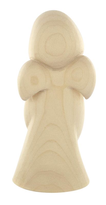 statuina dell'angioletto con gattino, linea da 8 cm, in legno naturale, collezione angeli sognatori - demetz deur