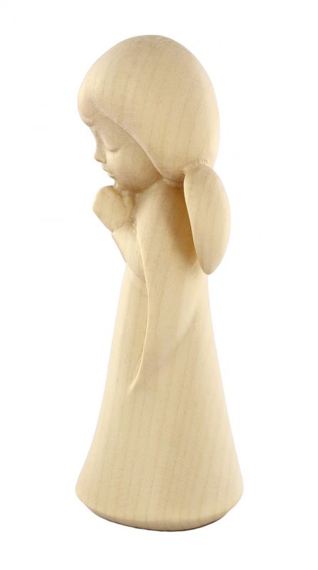 statuina dell'angioletto che prega, linea da 11 cm, in legno naturale, collezione angeli sognatori - demetz deur