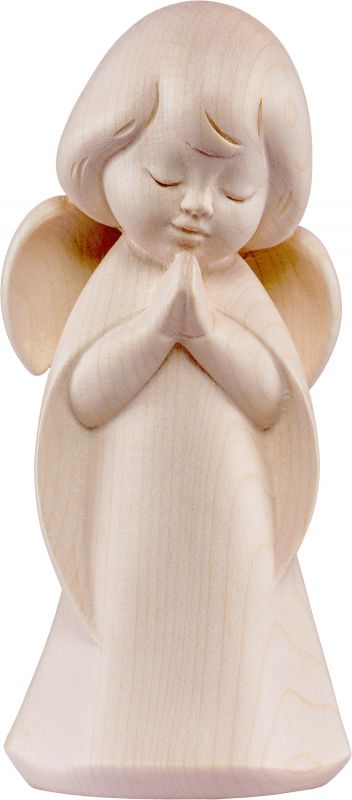 statuina dell'angioletto che prega, linea da 6 cm, in legno naturale, collezione angeli sognatori - demetz deur