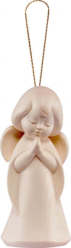 angelo sognatore in preghiera da appendere - demetz - deur - statua in legno dipinta a mano. altezza pari a 5 cm.