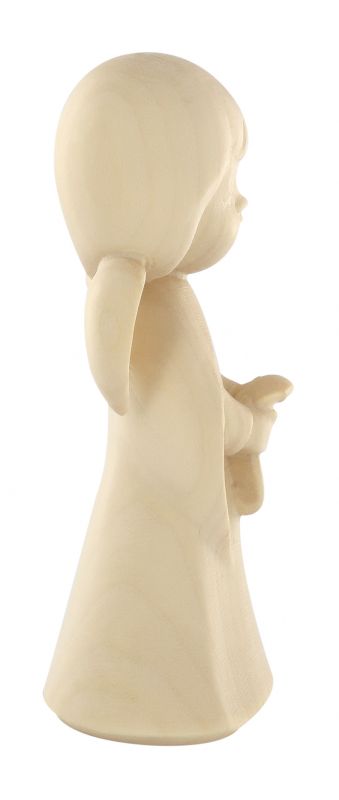 statuina dell'angioletto che canta, linea da 11 cm, in legno naturale, collezione angeli sognatori - demetz deur