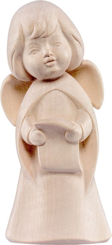 angelo sognatore che canta - demetz - deur - statua in legno dipinta a mano. altezza pari a 16 cm.