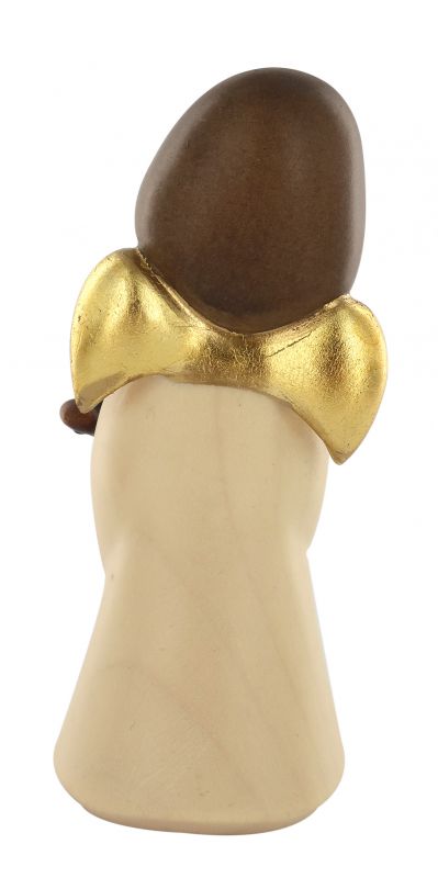 statuina dell'angioletto con mandolino, linea da 11 cm, in legno dipinto a mano, collezione angeli sognatori - demetz deur