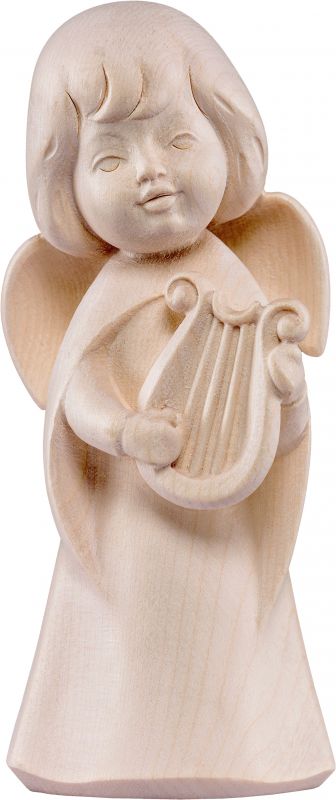angelo sognatore con lira - demetz - deur - statua in legno dipinta a mano. altezza pari a 16 cm.