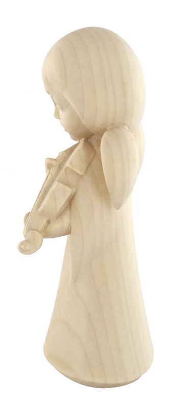 statuina dell'angioletto con violino, linea da 11 cm, in legno naturale, collezione angeli sognatori - demetz deur