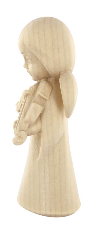 statuina dell'angioletto con violino, linea da 8 cm, in legno naturale, collezione angeli sognatori - demetz deur