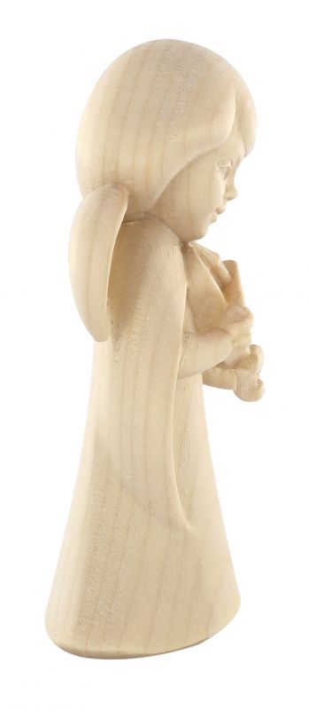 statuina dell'angioletto con violino, linea da 8 cm, in legno naturale, collezione angeli sognatori - demetz deur