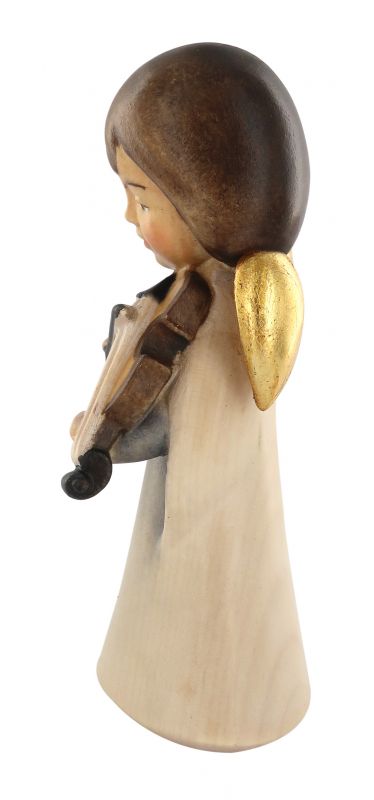 statuina dell'angioletto con violino, linea da 11 cm, in legno dipinto a mano, collezione angeli sognatori - demetz deur