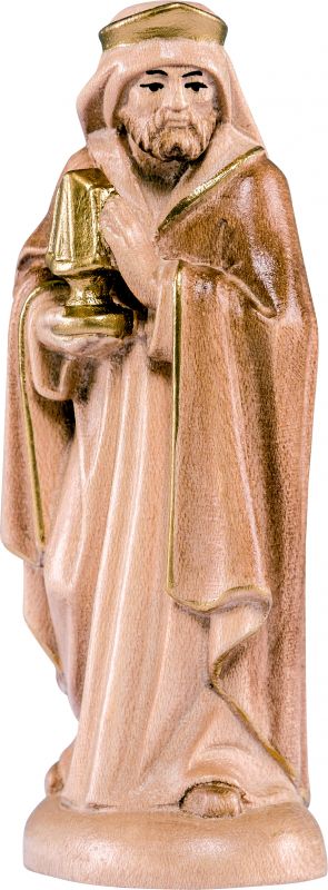 re baldassarre b.k. - demetz - deur - statua in legno dipinta a mano. altezza pari a 15 cm.