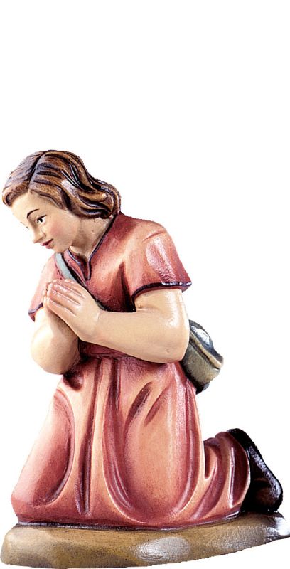 pastore in preghiera b.k. - demetz - deur - statua in legno dipinta a mano. altezza pari a 18 cm.
