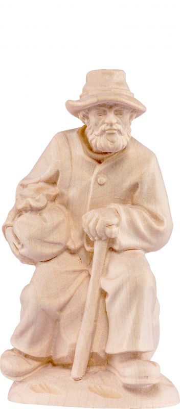 pastore seduto b.k. - demetz - deur - statua in legno dipinta a mano. altezza pari a 18 cm.