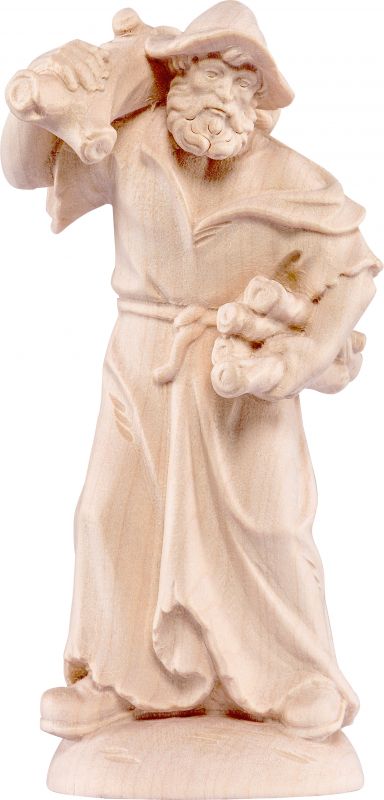 pastore con legna b.k. - demetz - deur - statua in legno dipinta a mano. altezza pari a 15 cm.