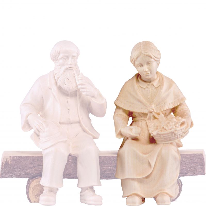 nonna seduta b.k. - demetz - deur - statua in legno dipinta a mano. altezza pari a 15 cm.